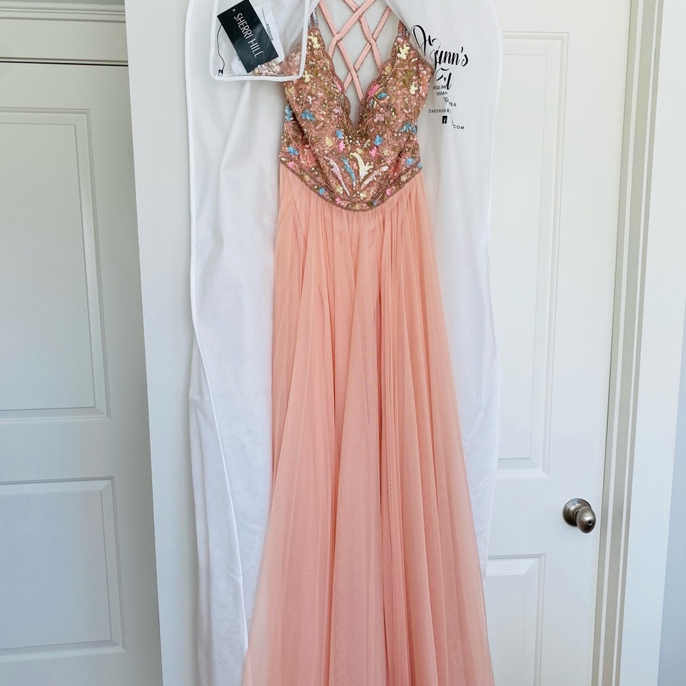 Sherri Hill Prom Dress 4 Style 53803 Blush beaded